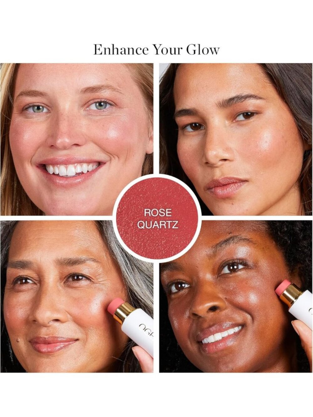 Organic Multi-Use Cream Blush Stick - Rose Quartz Blush for Cheeks & Lips - Picture 2 of 9